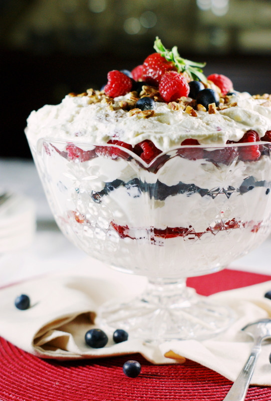 Strawberry Punch Bowl Cake
 Triple Berry Punch Bowl Cake Beautiful Red White & Blue