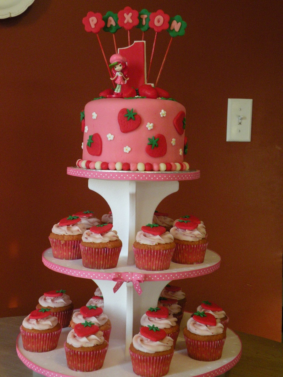 Strawberry Shortcake Birthday Cake
 Strawberry Shortcake 1St Birthday Cake & Cupcakes