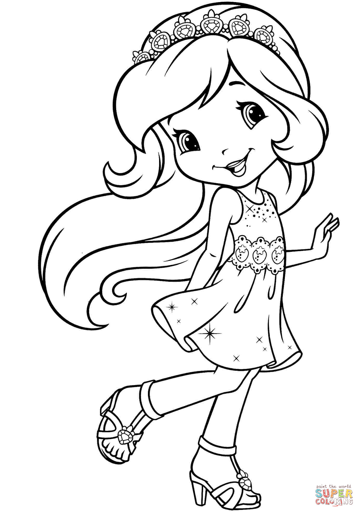 Strawberry Shortcake Coloring Page
 Princess Strawberry Shortcake coloring page