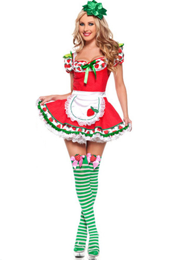 Strawberry Shortcake Haloween Costume
 Red y La s Strawberry Shortcake Halloween Maid