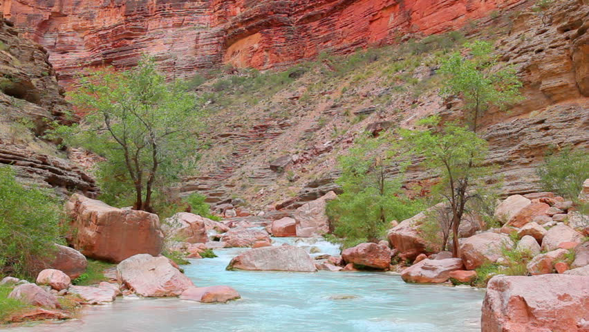 Stream In The Dessert
 Beautiful Desert Stream In The Grand Canyon Stock Footage
