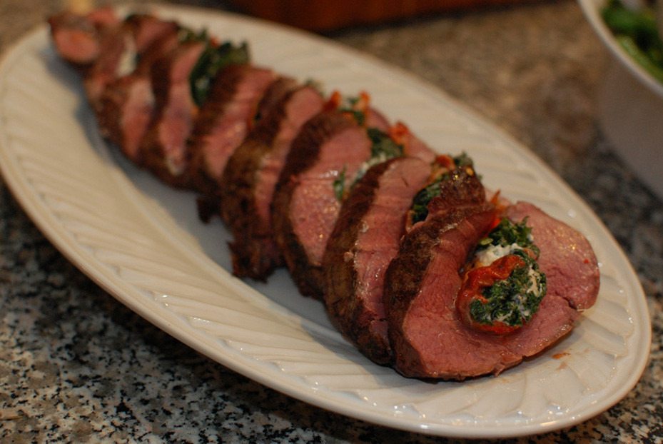 Stuffed Beef Tenderloin
 Stuffed Beef Tenderloin with Red Pepper Spinach and