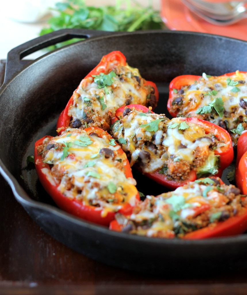 Stuffed Bell Peppers Vegetarian
 Black Bean Sweet Potato & Quinoa Stuffed Bell Peppers