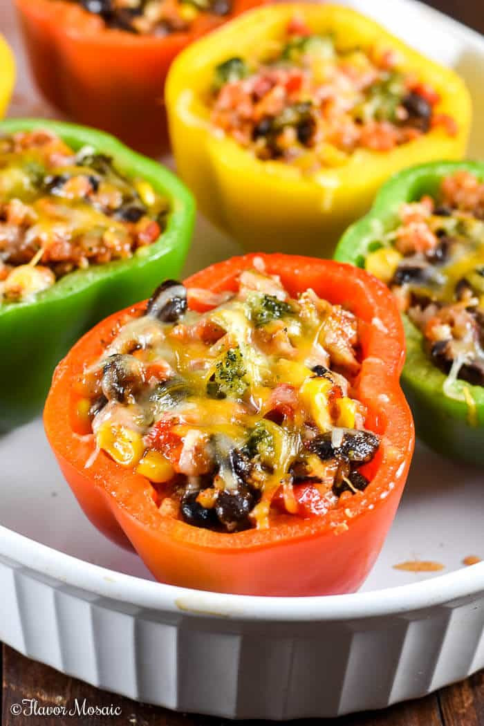 Stuffed Bell Peppers Vegetarian
 Ve arian Mexican Stuffed Peppers Flavor Mosaic