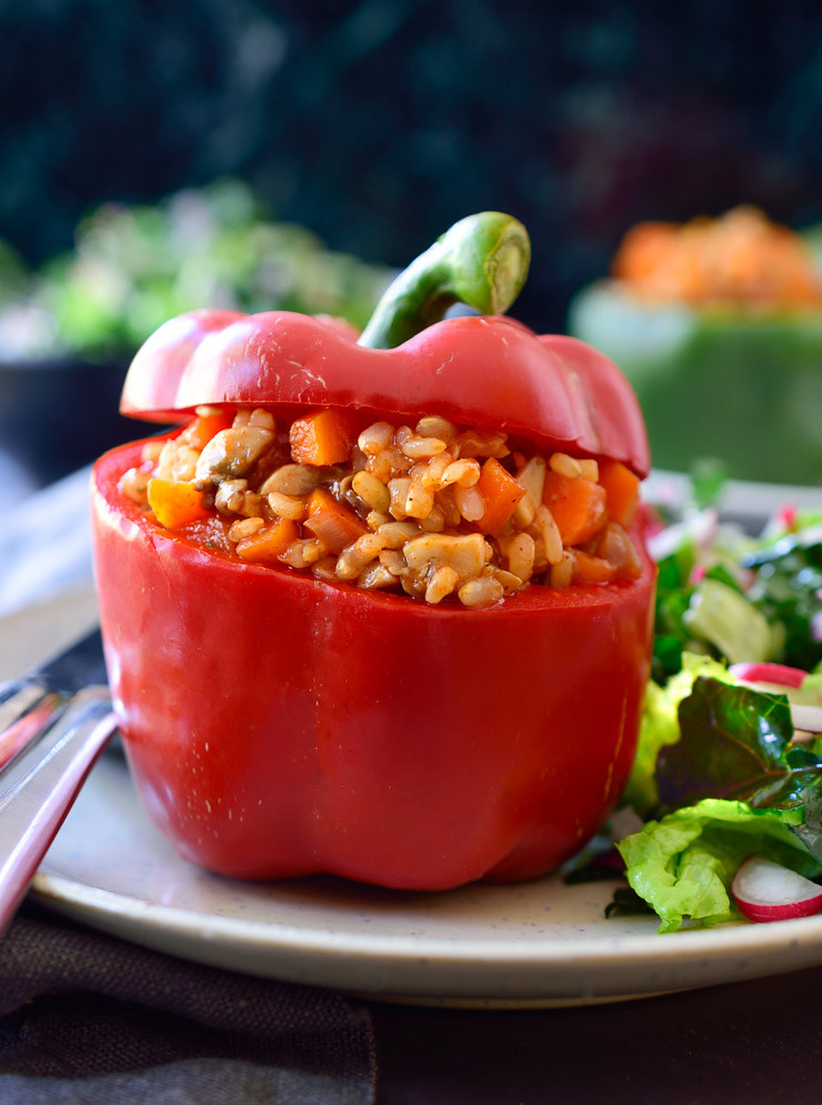 Stuffed Bell Peppers Vegetarian
 ve arian stuffed bell peppers