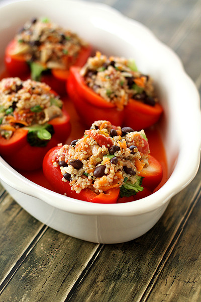 Stuffed Bell Peppers Vegetarian
 ve arian stuffed bell peppers