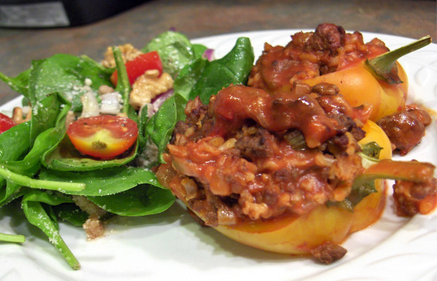 Stuffed Bell Peppers With Ground Beef
 Ground Beef Stuffed Green Bell Peppers Recipe Food