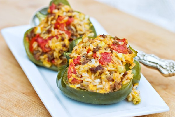 Stuffed Bell Peppers With Ground Beef
 Ground Beef Stuffed Green Bell Peppers With Cheese