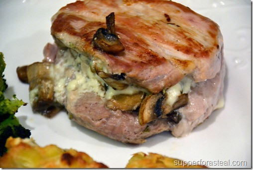 Stuffed Boneless Pork Chops
 Mushroom Blue Cheese and Rosemary Stuffed Pork Chops