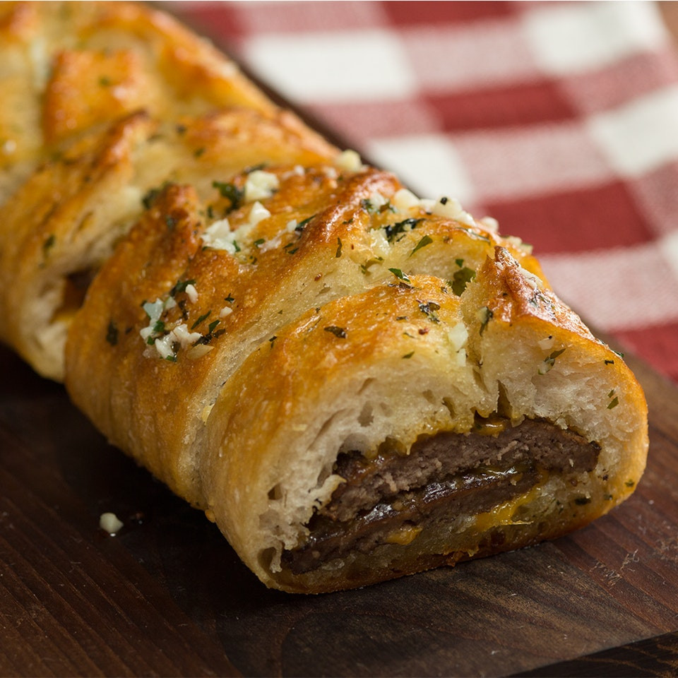 Stuffed Bread Recipes
 Cheeseburger Stuffed Garlic Bread Recipe