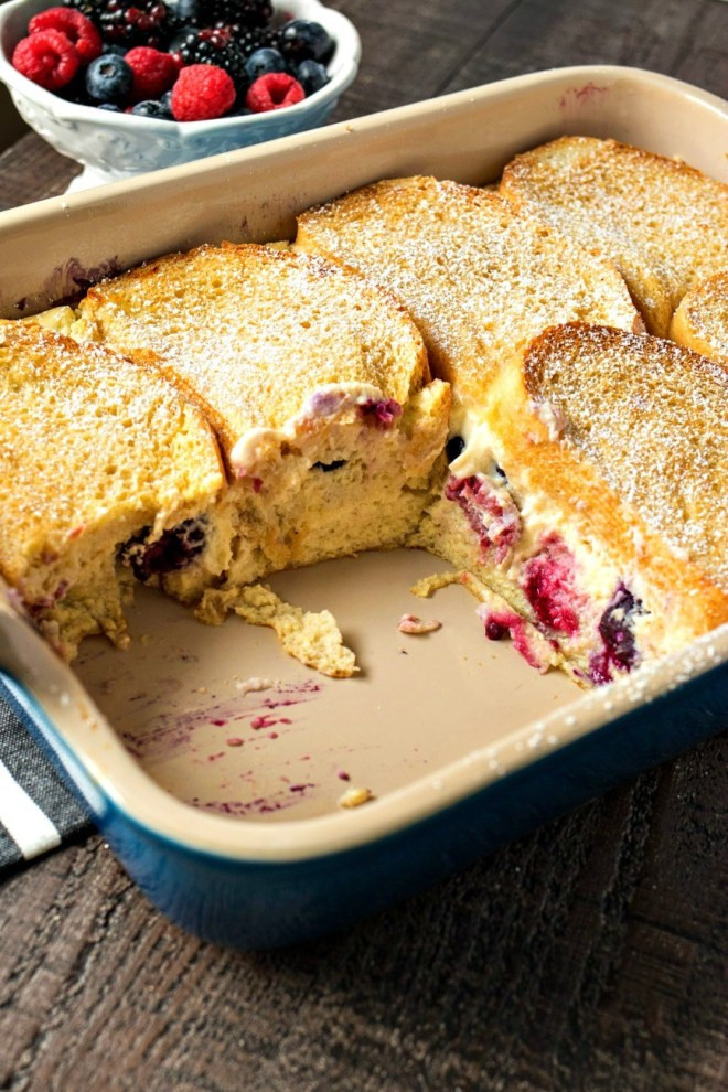 Stuffed French Toast Casserole
 Berries & Cream Stuffed French Toast Casserole