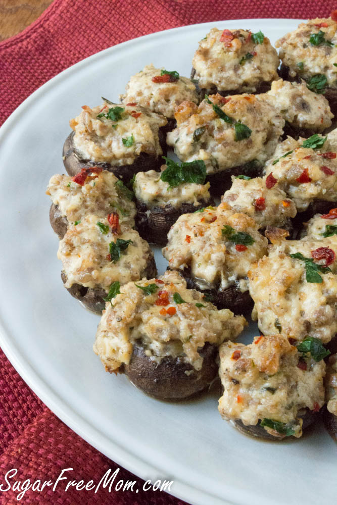 Stuffed Mushroom Appetizers
 Low Carb Cheesy Spicy Sausage Stuffed Mushrooms