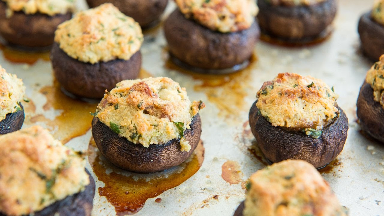 Stuffed Mushroom Caps
 Stuffed Mushroom Caps Thanksgiving Appetizer Idea Recipe