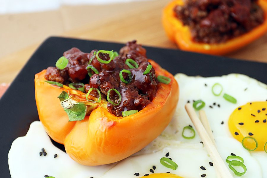 Stuffed Peppers With Ground Beef
 Korean BBQ Beef Stuffed Bell Peppers