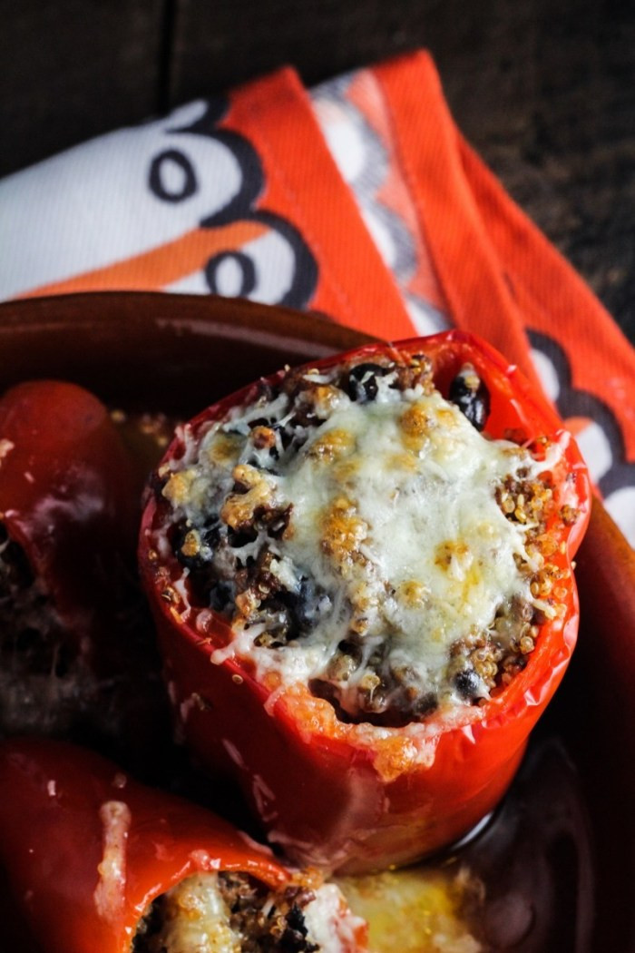 Stuffed Peppers With Ground Beef
 Stuffed Peppers with Black Beans Quinoa Beef and