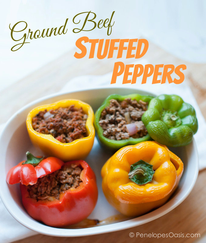 Stuffed Peppers With Ground Beef
 Easy Stuffed Peppers With Meat Sauce Recipe Penelopes Oasis