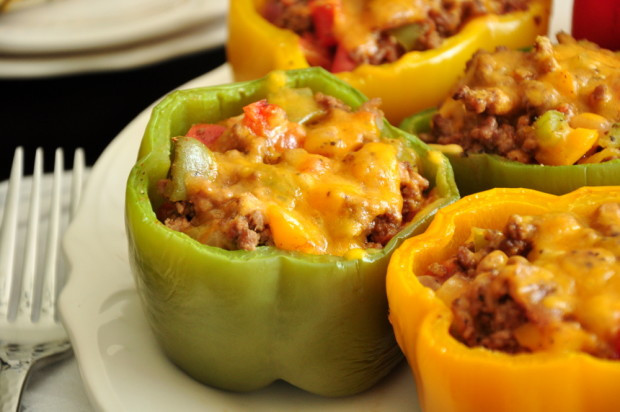 Stuffed Peppers With Ground Beef
 Ground Beef Stuffed Green Bell Peppers With Cheese