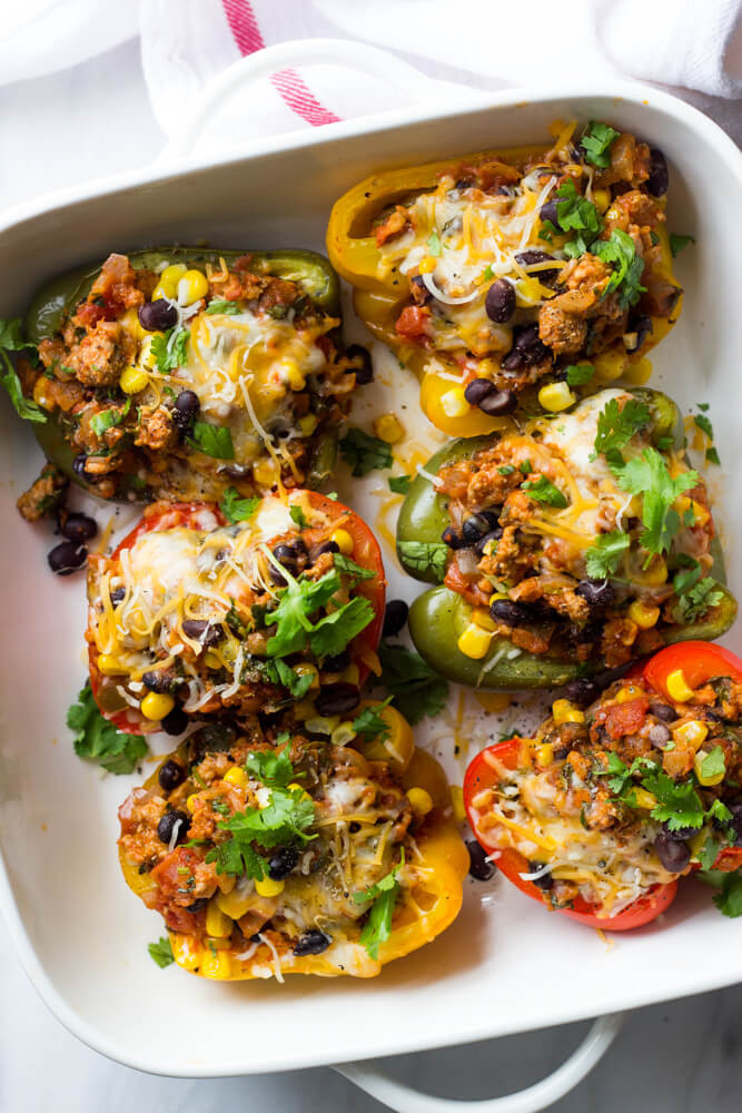 Stuffed Peppers With Ground Turkey
 southwestern stuffed peppers with ground turkey