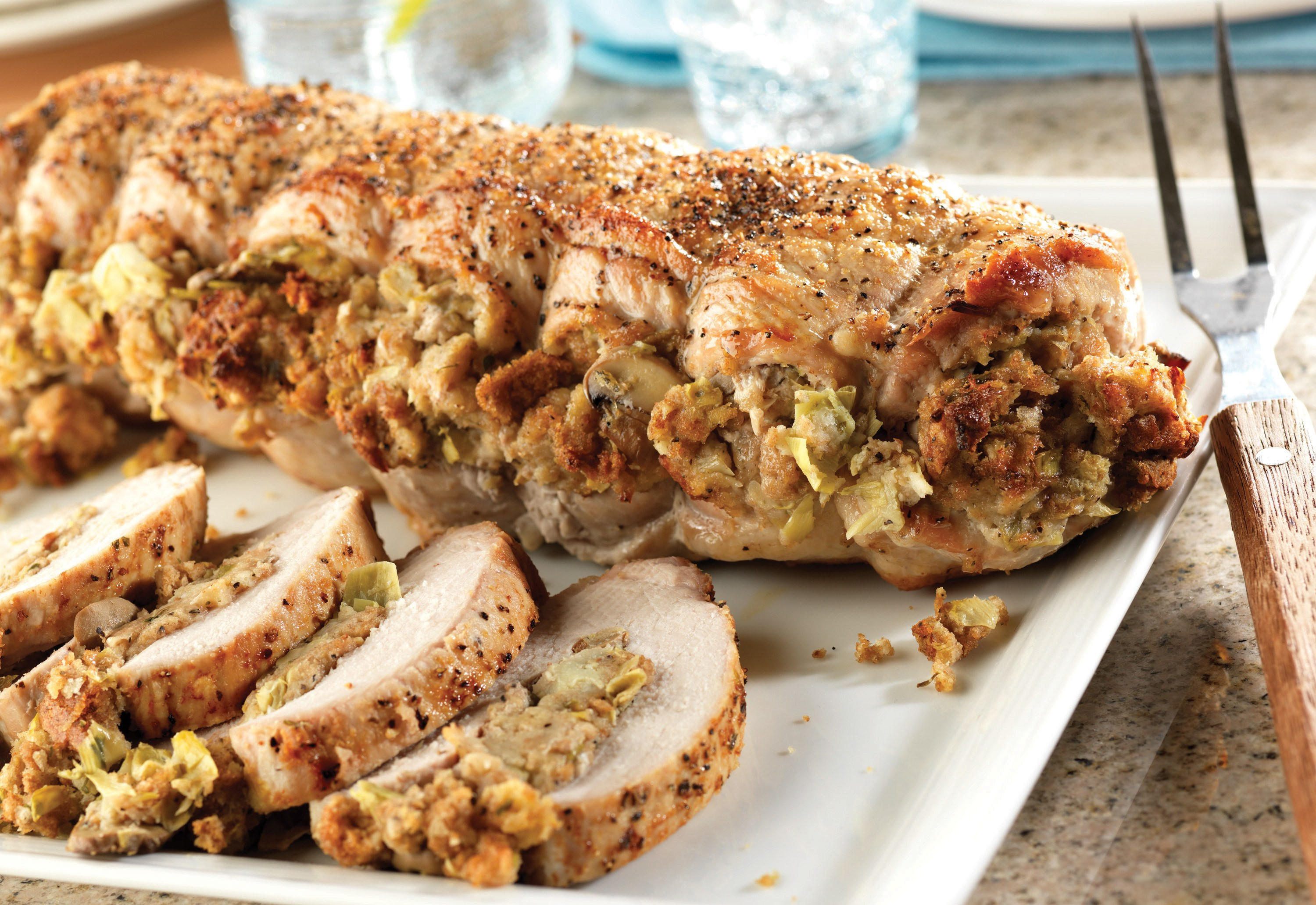 Stuffed Pork Loin Roast
 Stuffed Pork Roast with Herb Seasoned Artichoke and