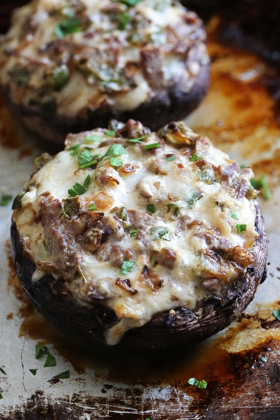 Stuffed Portabella Mushroom Recipe
 Philly Cheesesteak Stuffed Portobello Mushrooms