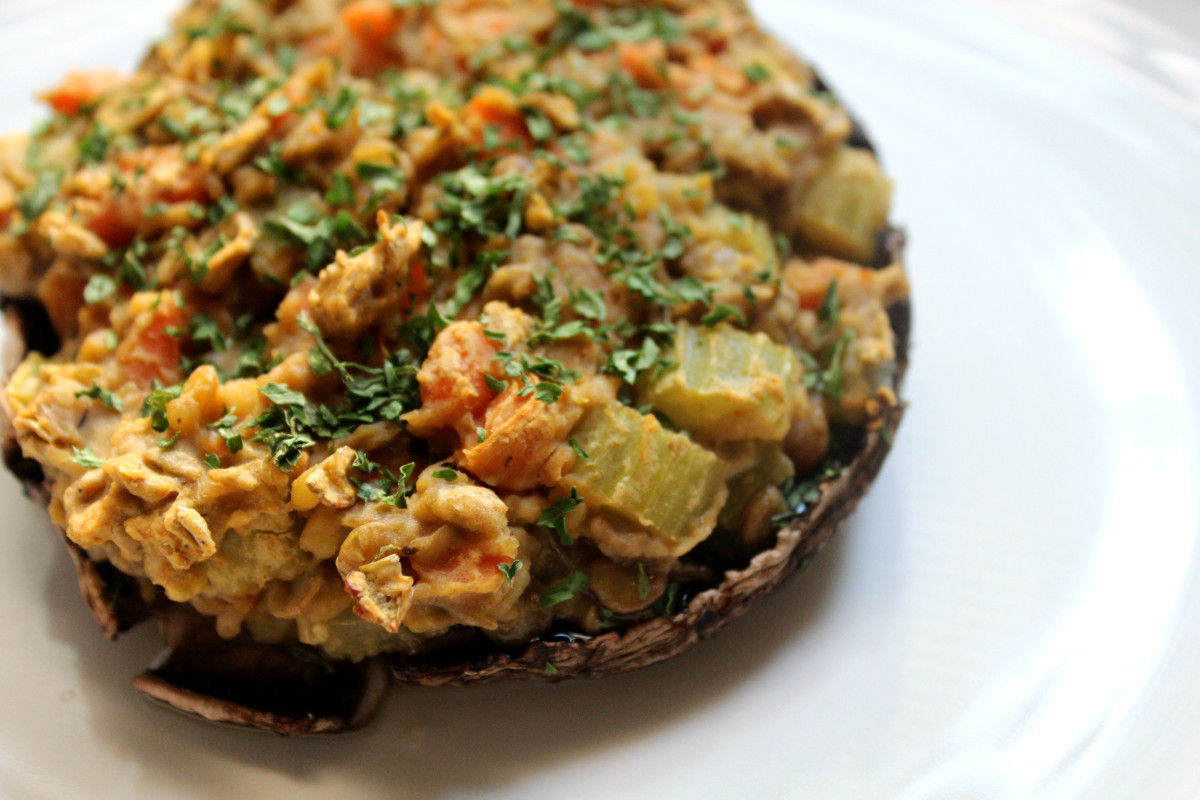 Stuffed Portobello Mushroom
 Vegan Stuffed Portobello Mushrooms and a Sweet Crunchy