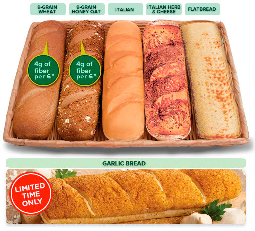 Subway Italian Bread
 Breads And Toppings