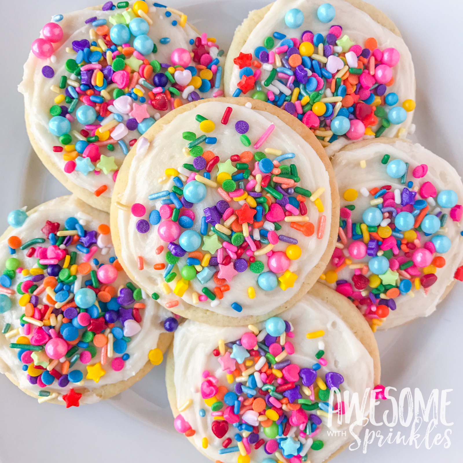 Sugar Cookies With Sprinkles
 The Most Awesome Ever Sugar Cookies Awesome with Sprinkles