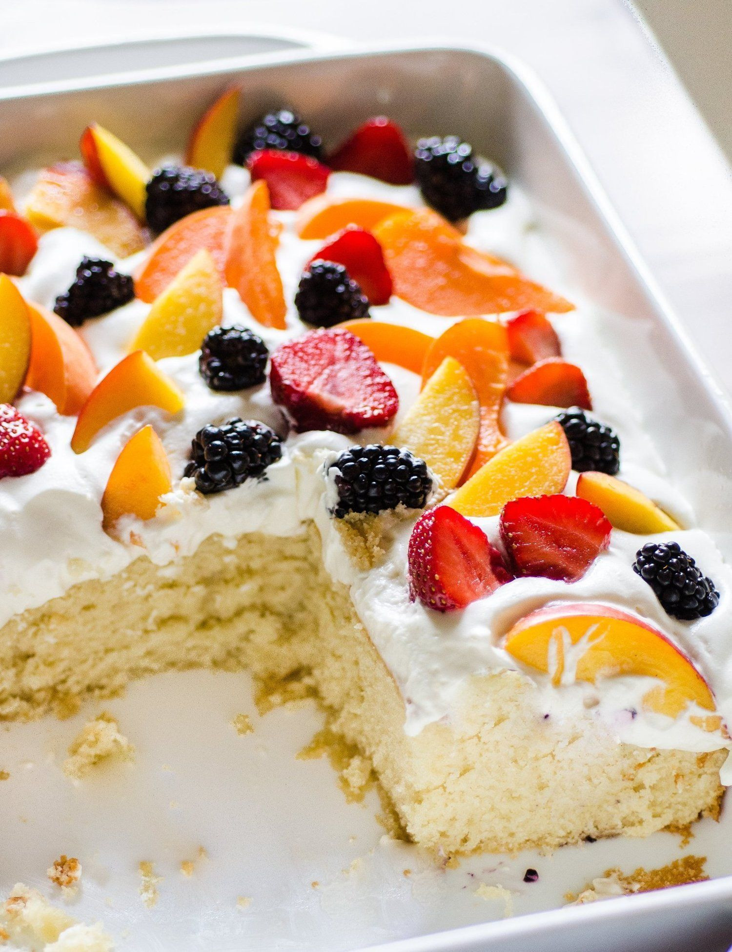 Summer Fruit Desserts
 Easy Summer Cake with Fruit & Cream Recipe