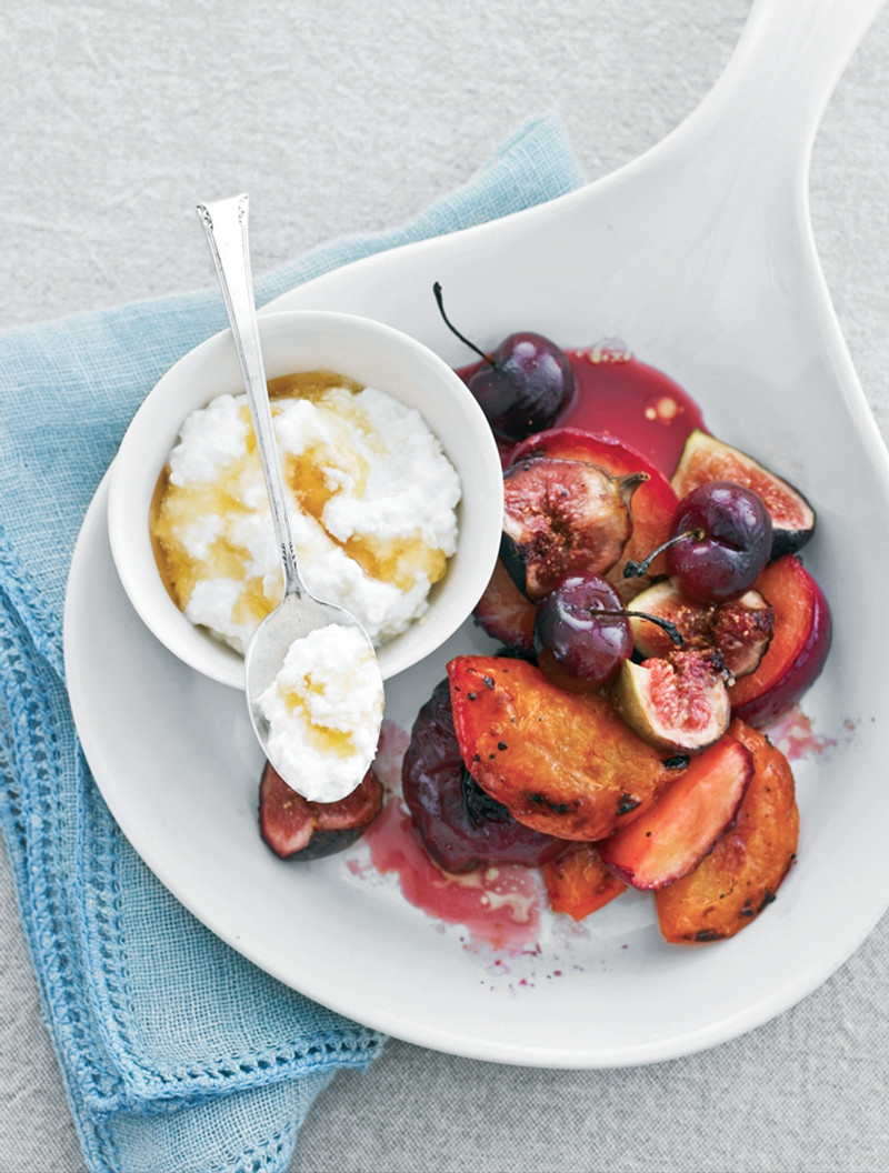 Summer Fruits Desserts
 Oven Roasted Summer Fruits with Ricotta Vanilla Cream