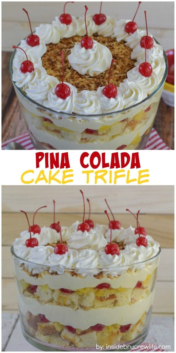 Summer Fruits Desserts
 Pina Colada Cake Trifle Recipe