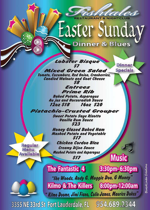 Sunday Dinner Specials
 Easter Dinner Special Menu Fishtales Restaurant & Nightclub