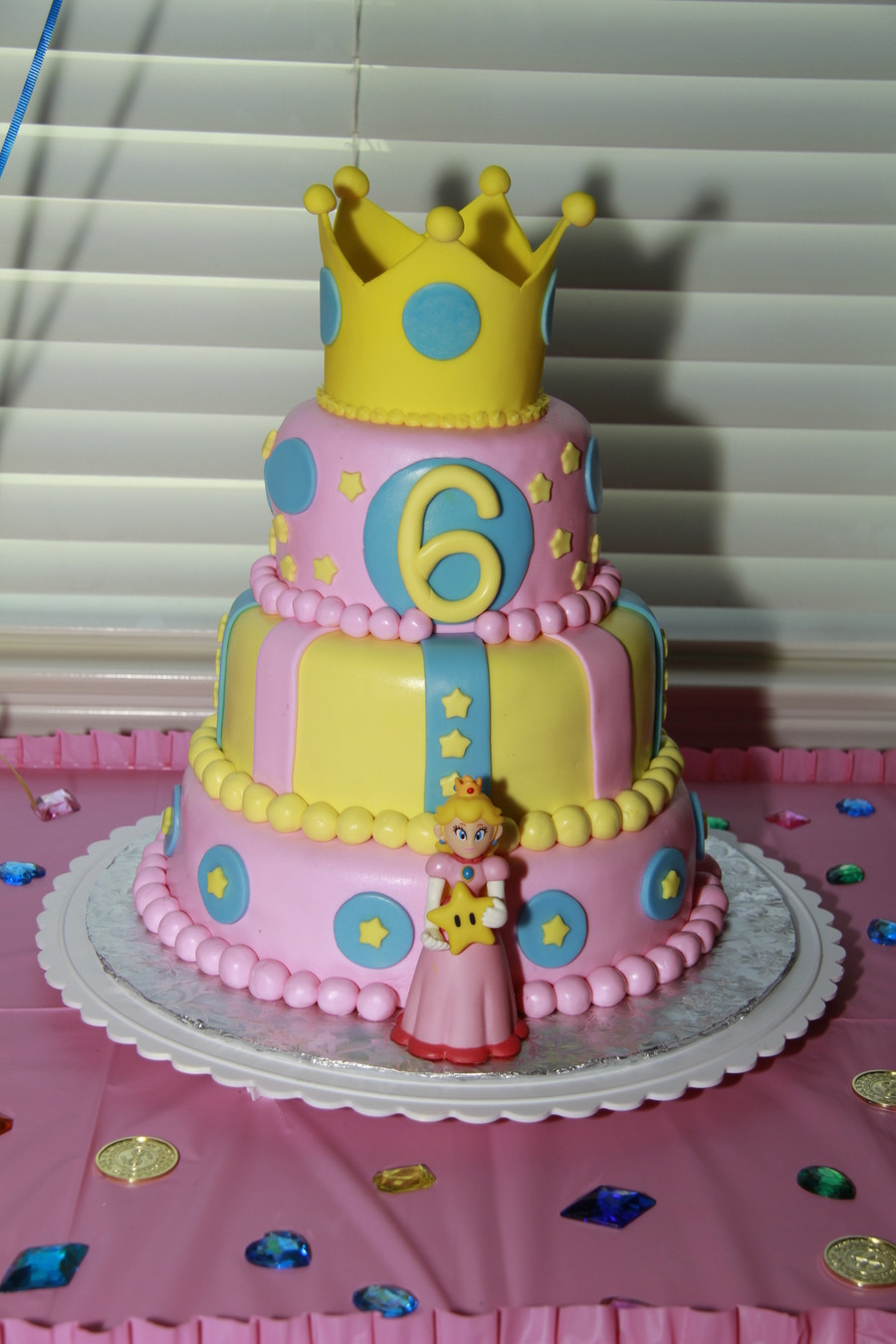 Super Mario Birthday Cake
 Super Mario Bros Princess Peach Crown Birthday Cake