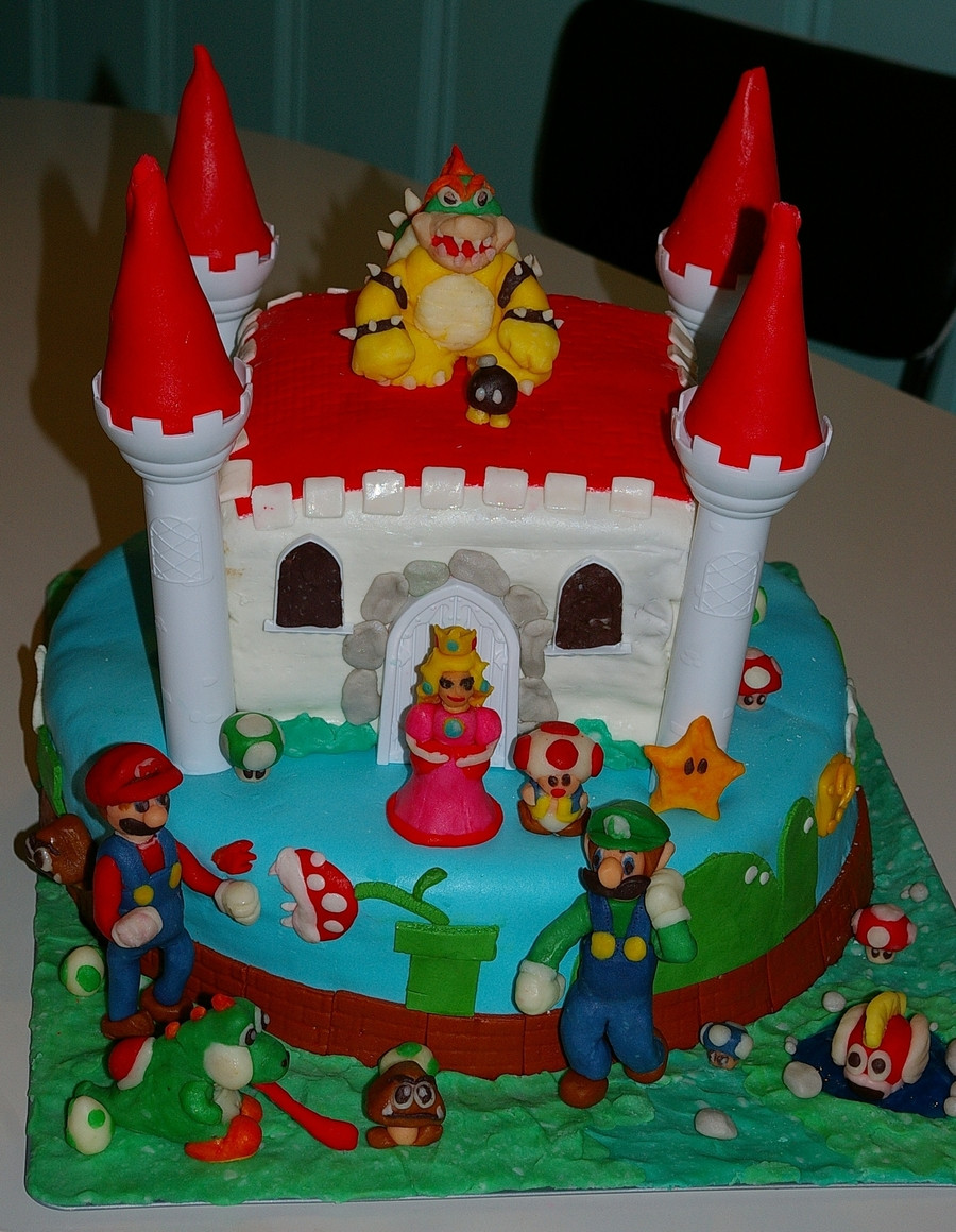 Super Mario Birthday Cake
 Super Mario Bros Princess Peach Castle Yoshi Bowser