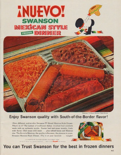 Swanson Frozen Dinners
 1963 Swanson Frozen Dinner Vintage Ad "Nuevo