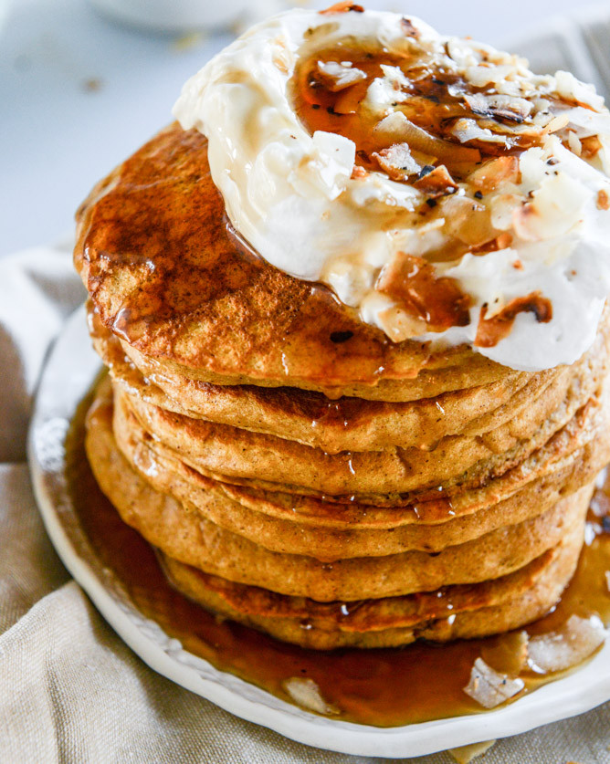 Sweet Cream Pancakes
 Sweet Potato Pancakes with Coconut Whipped Cream