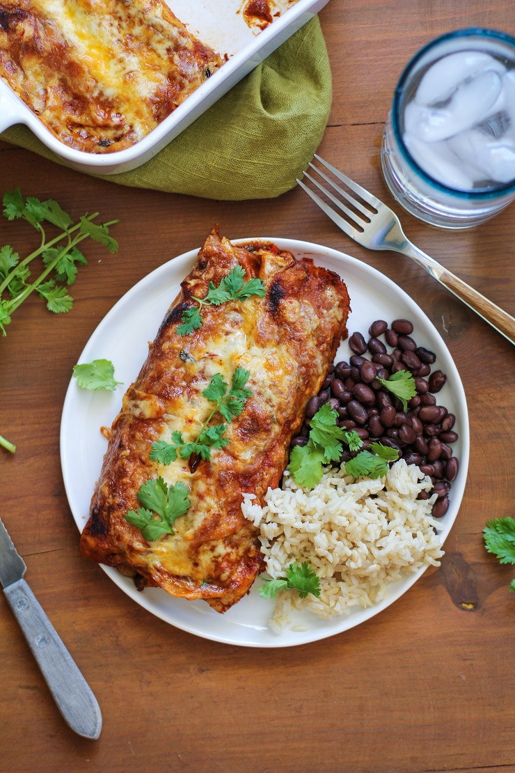 Sweet Potato And Black Bean Enchiladas
 Small Batch Sweet Potato and Black Bean Enchiladas The