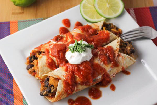 Sweet Potato And Black Bean Enchiladas
 Sweet Potatoes and Black Bean Enchiladas