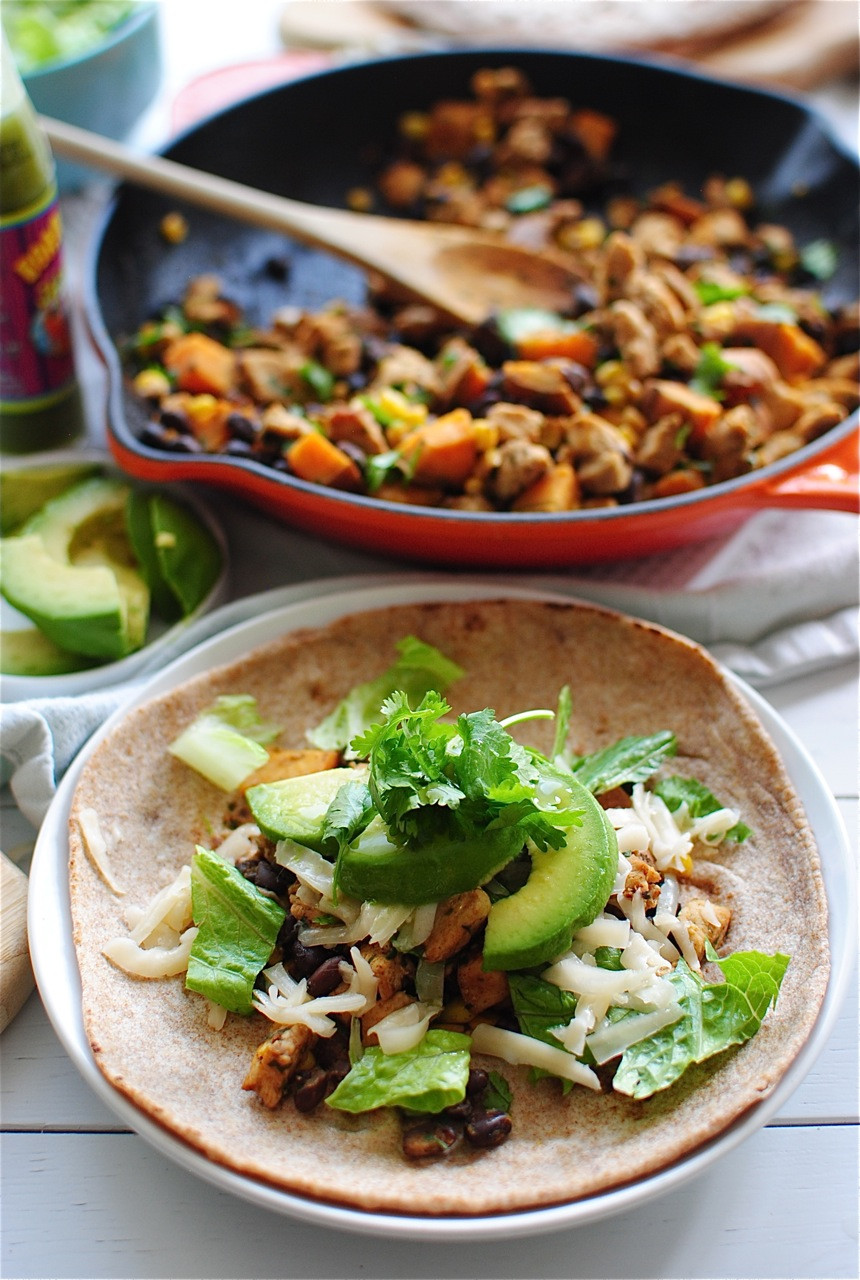 Sweet Potato And Black Bean Tacos
 Chicken Black Bean and Sweet Potato Tacos