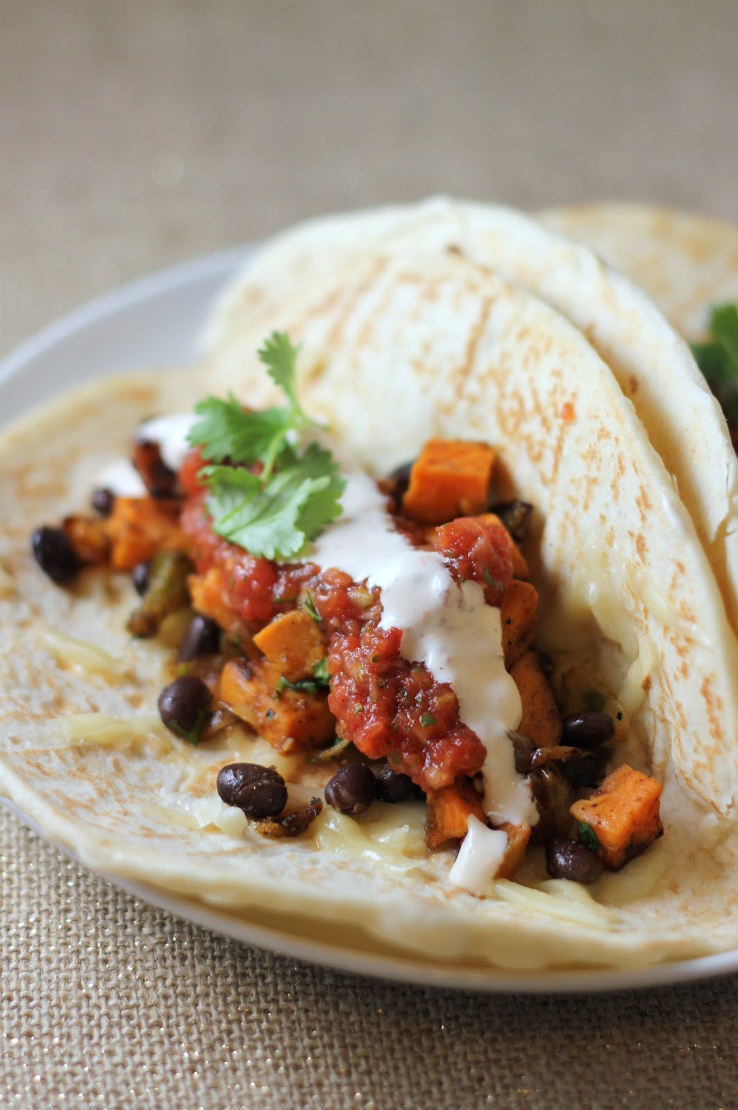 Sweet Potato And Black Bean Tacos
 Roasted Sweet Potato and Black Bean Tacos