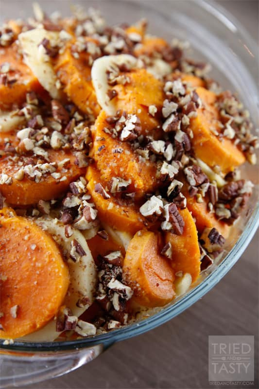 Sweet Potato Apple Cassarole
 Honey Glazed Apple & Sweet Potato Casserole