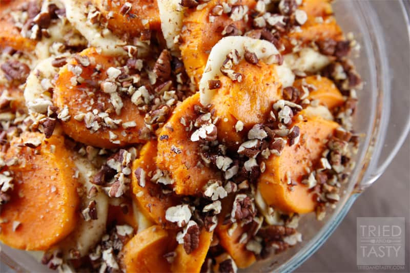 Sweet Potato Apple Cassarole
 Honey Glazed Apple & Sweet Potato Casserole