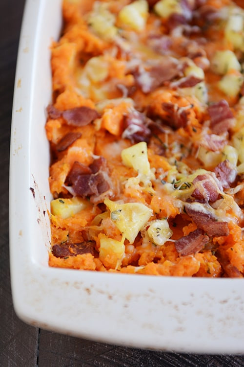 Sweet Potato Apple Cassarole
 Stuffed Apple and Bacon Sweet Potato Casserole