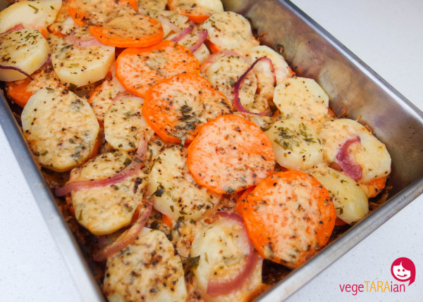 Sweet Potato Bake Time
 Potato and sweet potato bake