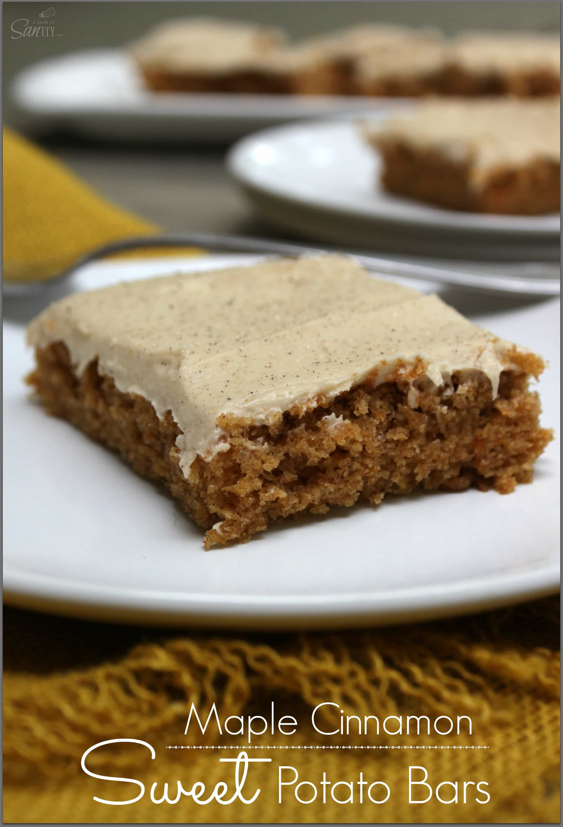 Sweet Potato Bars
 Maple Cinnamon Sweet Potato Bars