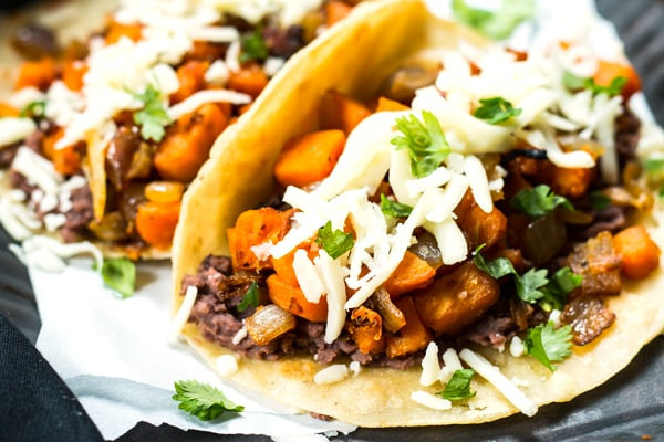 Sweet Potato Black Bean Tacos
 Black Bean & Sweet Potato Tacos