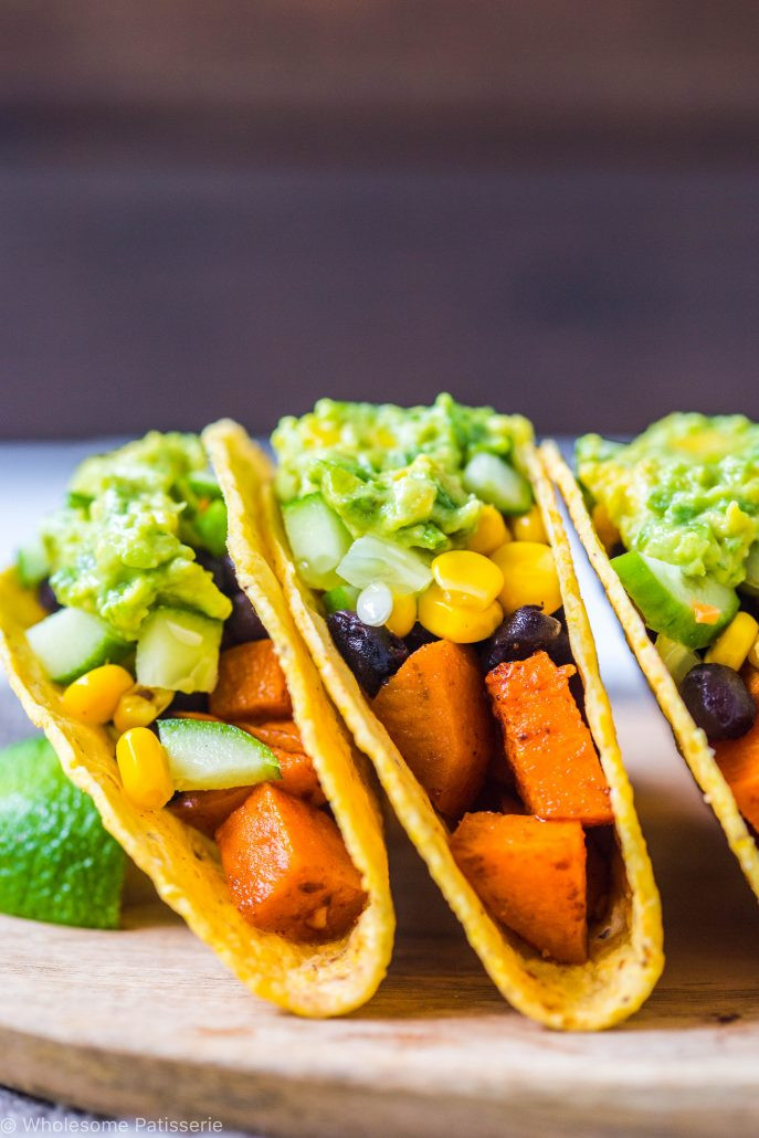 Sweet Potato Black Bean Tacos
 Spicy Sweet Potato Black Bean Tacos