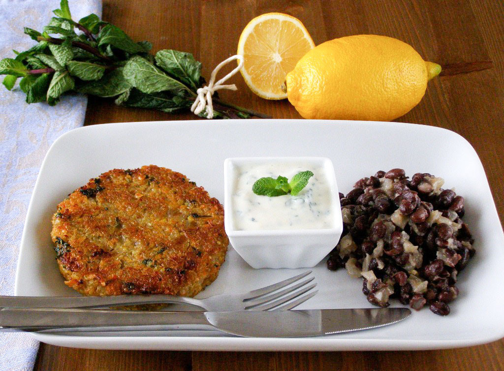 Sweet Potato Black Bean
 maple•spice Spiced Quinoa and Sweet Potato Cakes with