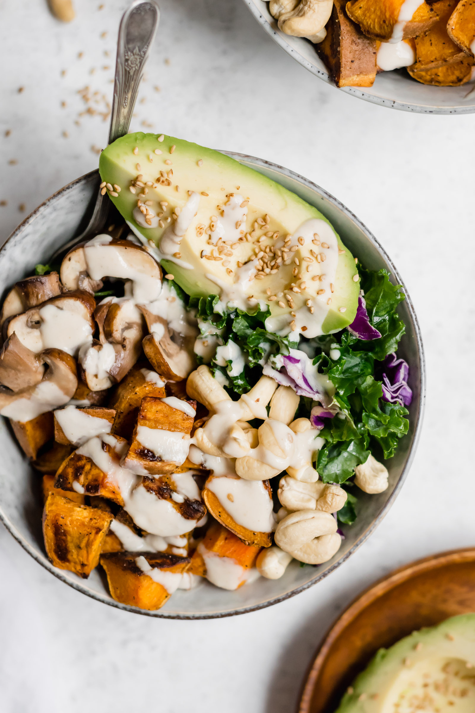 Sweet Potato Bowl
 Sweet Potato Buddha Bowl with Miso Tahini Dressing