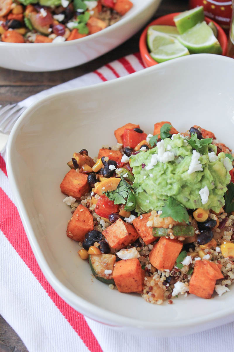 Sweet Potato Burrito
 Sweet Potato Burrito Bowls with Summer Ve ables and