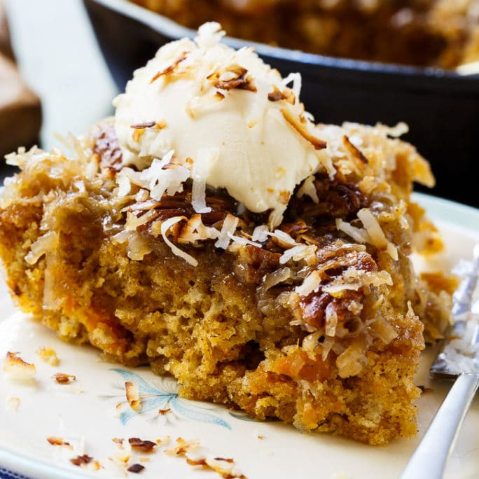 Sweet Potato Cake
 Sweet Potato Skillet Cake with Broiled Coconut and Pecan
